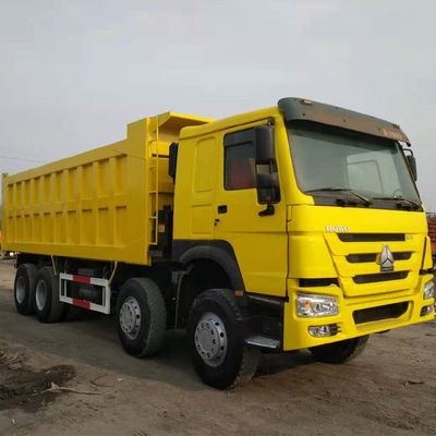 Sinotruk HOWO 8X4 371HP μεταχειρισμένο κίτρινο φορτηγό με χειροκίνητο κιβώτιο