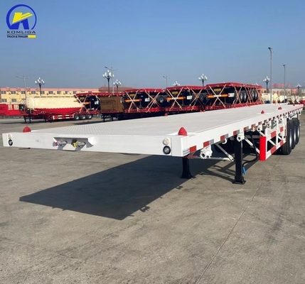 16mm Channel Steel Side Beam 3 Axle 4 Axles Heavy Duty Container Flatbed Semi-Trailer Μεταφορέας με πλατύ κρεβάτι