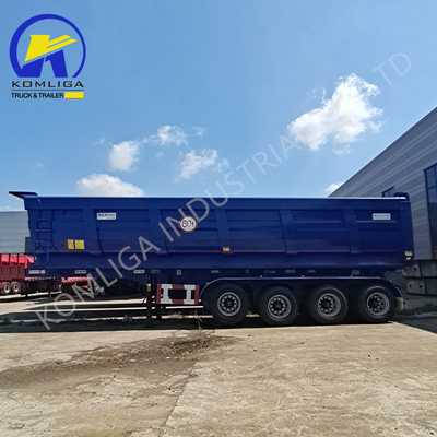 Fuwa/BPW Άξονες Flatbed Semi-Trailer για βαρύ φορτίο 40cbm 45cbm Tipper Dump Trailer