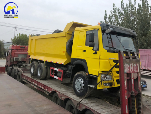 Χρησιμοποιούμενο HOWO 6X4 φορτηγό απορριμμάτων 375 HP αριστερό σύστημα οδήγησης