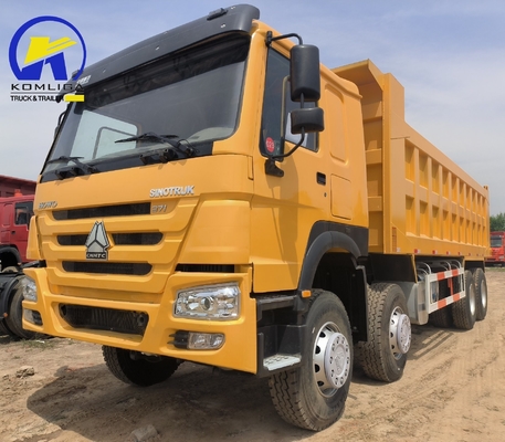Στυλ ανύψωσης εμπρός Sinotruk HOWO 8X4 φορτηγό σκουπιδιών με μεγάλη χωρητικότητα και κίτρινη σκουπιδιότητα