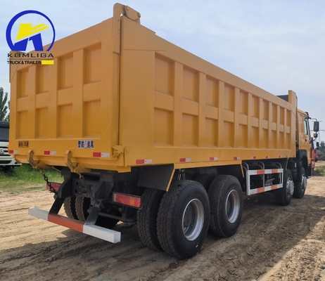 Στυλ ανύψωσης εμπρός Sinotruk HOWO 8X4 φορτηγό σκουπιδιών με μεγάλη χωρητικότητα και κίτρινη σκουπιδιότητα