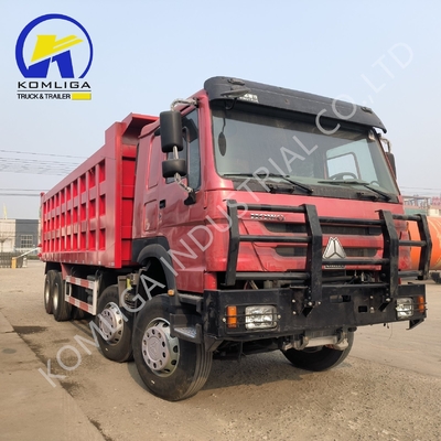 Κόκκινο 8X4 φορτηγά 371 HP 375HP 400HP 420HP Sinotruk βαρύ φορτίο Tipping Tipper Dumper Δεύτερο χέρι φορτηγά και HOWO φορτηγά για την αγορά της Αφρικής