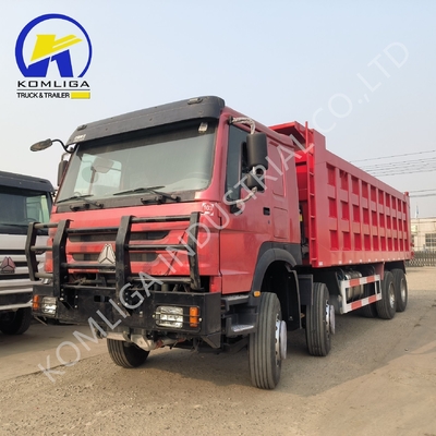 Κόκκινο 8X4 φορτηγά 371 HP 375HP 400HP 420HP Sinotruk βαρύ φορτίο Tipping Tipper Dumper Δεύτερο χέρι φορτηγά και HOWO φορτηγά για την αγορά της Αφρικής