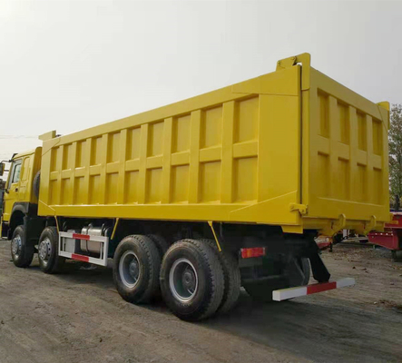 Sinotruk HOWO 8X4 371HP μεταχειρισμένο κίτρινο φορτηγό με χειροκίνητο κιβώτιο