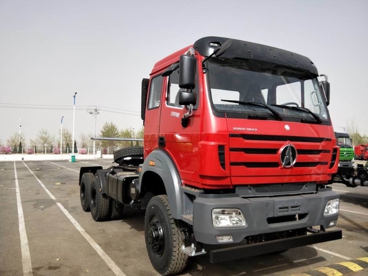 Κεφαλή ελκυστήρα Beiben 6X4 3 άξονες με σύστημα διεύθυνσης Zf8098 και γρήγορο κιβώτιο ταχυτήτων 12js200t