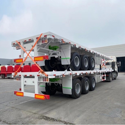 3 άξονες 20 πόδια 40 πόδια flatbed εφοδιαστικό ρυμουλκούμενο με και Jost δύο ταχύτητα υποστήριξη πόδι
