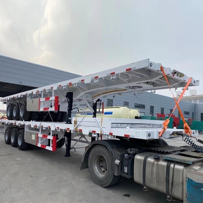 3 άξονες 20 πόδια 40 πόδια flatbed εφοδιαστικό ρυμουλκούμενο με και Jost δύο ταχύτητα υποστήριξη πόδι
