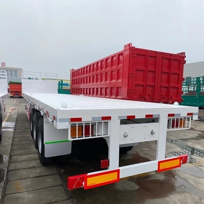 20FT 40FT Tri Axles Flat Bed Trailer με προσαρμογή και Jost δύο ταχύτητες υποστήριξη πόδι