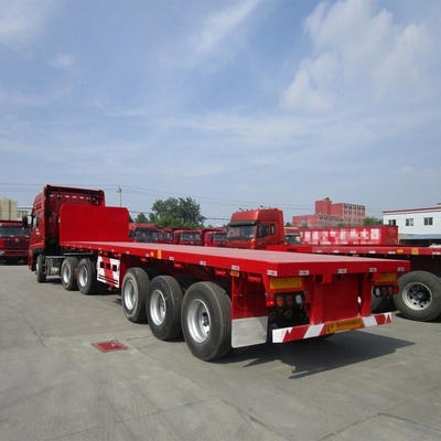 12500*2500*1650mm 3 4 άξονας 40FT πλατφόρμας επίπεδα ημιπρόσημο για μεταφορά εμπορευματοκιβωτίων