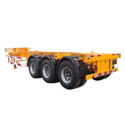 40FT Tri-Axle Skeleton Container Semi Trailer με 10/10/10 φύλλο ελατήριο και 8.5-20 Rim