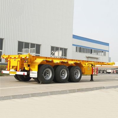40FT Tri-Axle Skeleton Container Semi Trailer με 10/10/10 φύλλο ελατήριο και 8.5-20 Rim