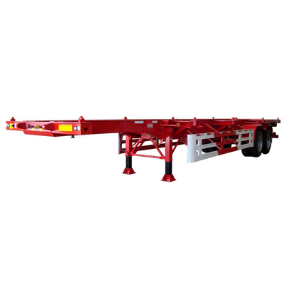 40FT Tri-Axle Skeleton Container Semi Trailer με 10/10/10 φύλλο ελατήριο και 8.5-20 Rim