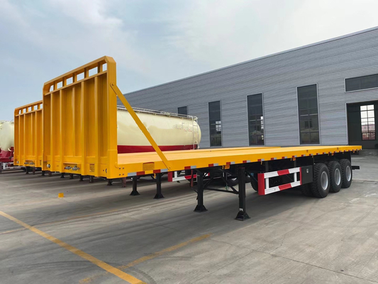 20FT 40FT 3 άξονα Flatbed Semi Trailers με Jost King Pin και πιστοποίηση ISO9001