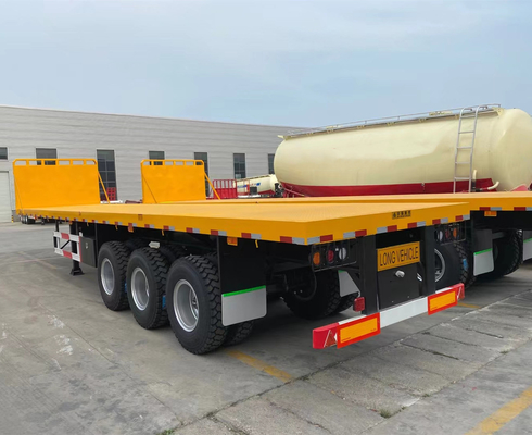 20FT 40FT 3 άξονα Flatbed Semi Trailers με Jost King Pin και πιστοποίηση ISO9001