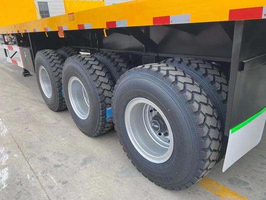 20FT 40FT 3 άξονα Flatbed Semi Trailers με Jost King Pin και πιστοποίηση ISO9001