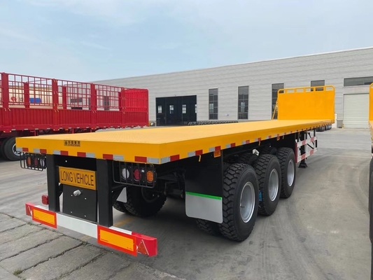 20FT 40FT 3 άξονα Flatbed Semi Trailers με Jost King Pin και πιστοποίηση ISO9001