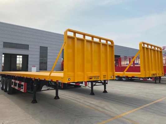 20FT 40FT 3 άξονα Flatbed Semi Trailers με Jost King Pin και πιστοποίηση ISO9001