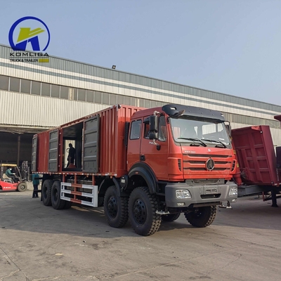Beiben Benz 8X8 12wheel Van Style Box Φορτηγό 20cbm Κουβάς Διάσταση 5600X2300X1500