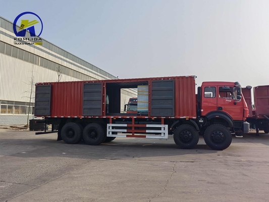 Beiben Benz 8X8 12wheel Van Style Box Φορτηγό 20cbm Κουβάς Διάσταση 5600X2300X1500