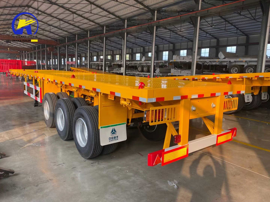 Sinotruk HOWO Flatbed Trailer 3 Axle Container Trailer με φως LED και προαιρετικό ABS