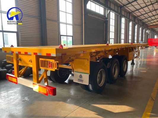 Sinotruk HOWO Flatbed Trailer 3 Axle Container Trailer με φως LED και προαιρετικό ABS