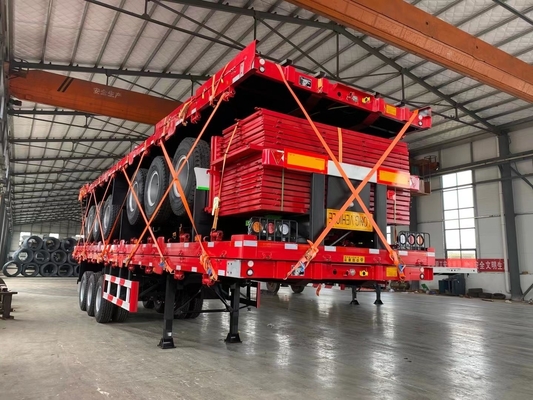 40ft Container 600mm 12.5m 13m 3 άξονα πλευρικής πόρτας ημικυριόδρομο με σχεδιασμό επίπεδης πλάκας