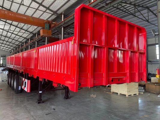 Δύο ταχύτητες Jost Spport Leg 3 άξονας 40 τόνων 60 τόνων Side Board Semi Trailer 13000x2500x3900mm