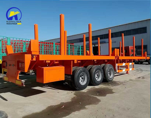 Sinotruk HOWO Flatbed Semi-Trailer με άξονες Fuwa και 16mm Channel Steel Side Beam