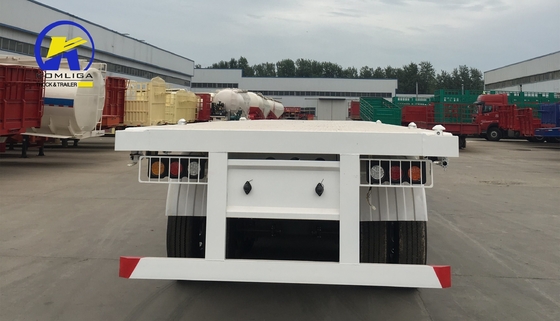 40 FT Tri Axle Flatbed Container Semi Trailer 12500x2500x1650mm Κύρια δέσμη Q345b Χάλυβα
