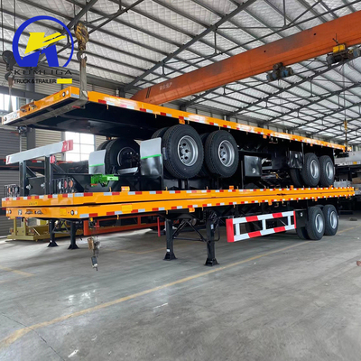 3 άξονες 40FT 40ton ημιπροωθητικό ρυμουλκούμενο εμπορευματοκιβώτιο με πλευρική δέσμη 16mm Channel Steel
