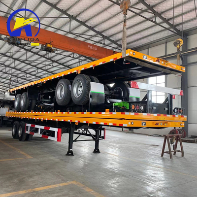 3 άξονες 40FT 40ton ημιπροωθητικό ρυμουλκούμενο εμπορευματοκιβώτιο με πλευρική δέσμη 16mm Channel Steel