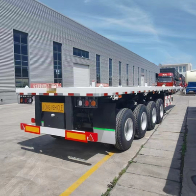 3 άξονες 40FT 48FT Flatbed Trailer με ένα τεμάχιο εργαλειοθήκη 1m * 0.5m * 0.5m ISO9001 πιστοποιημένο