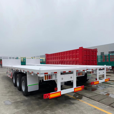 3 άξονες 40FT 48FT Flatbed Trailer με ένα τεμάχιο εργαλειοθήκη 1m * 0.5m * 0.5m ISO9001 πιστοποιημένο