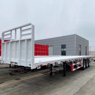 3 άξονες 40FT 48FT Flatbed Trailer με ένα τεμάχιο εργαλειοθήκη 1m * 0.5m * 0.5m ISO9001 πιστοποιημένο