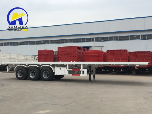 2023 3 άξονες 40FT 40ton φορτηγό Flatbed Semi Trailer με 16mm Channel Steel Side Beam