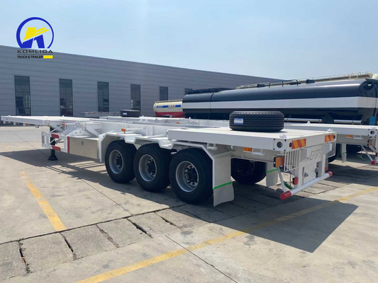 1820mm Tread Heavy Duty 3 Άξονες 40FT Σκελετός Semi-Container Trailer για βαρύ φορτίο μας