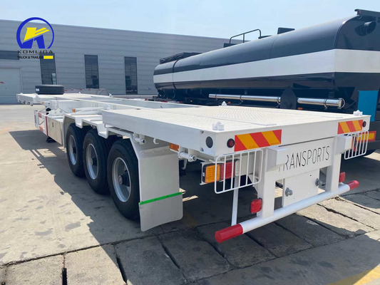 1820mm Tread Heavy Duty 3 Άξονες 40FT Σκελετός Semi-Container Trailer για βαρύ φορτίο μας