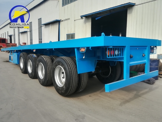4 άξονες 12 μονάδες 40FT 45FT 20ft Drop Flatbed Container Semi Trailer για αγαθά αξίας