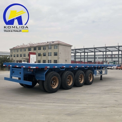 4 άξονες 12 μονάδες 40FT 45FT 20ft Drop Flatbed Container Semi Trailer για αγαθά αξίας
