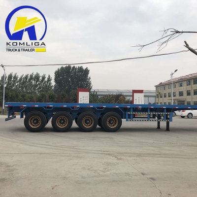 4 άξονες 12 μονάδες 40FT 45FT 20ft Drop Flatbed Container Semi Trailer για αγαθά αξίας