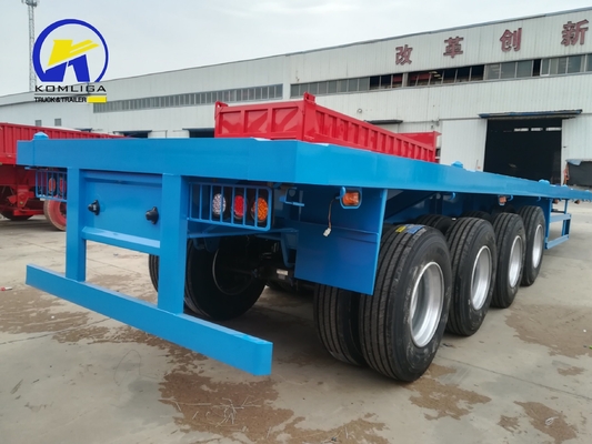 4 άξονες 12 μονάδες 40FT 45FT 20ft Drop Flatbed Container Semi Trailer για αγαθά αξίας