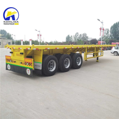 3 άξονες 4 άξονες Semi Skeleton Trailer Flatbed Trailer με πλευρική δέσμη 16mm Channel Steel