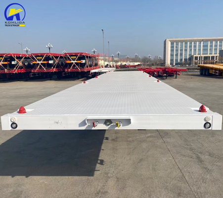 16mm Channel Steel Side Beam 3 Axle 4 Axles Heavy Duty Container Flatbed Semi-Trailer Μεταφορέας με πλατύ κρεβάτι