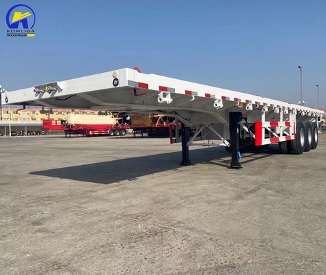16mm Channel Steel Side Beam 3 Axle 4 Axles Heavy Duty Container Flatbed Semi-Trailer Μεταφορέας με πλατύ κρεβάτι