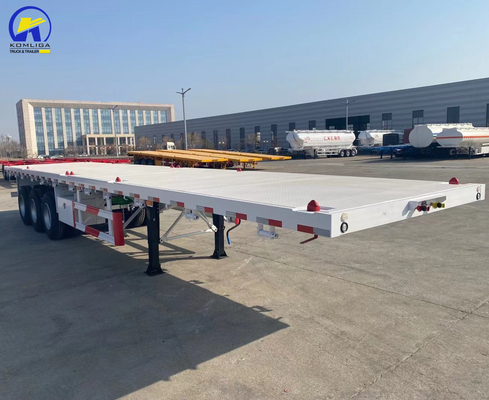 16mm Channel Steel Side Beam 3 Axle 4 Axles Heavy Duty Container Flatbed Semi-Trailer Μεταφορέας με πλατύ κρεβάτι