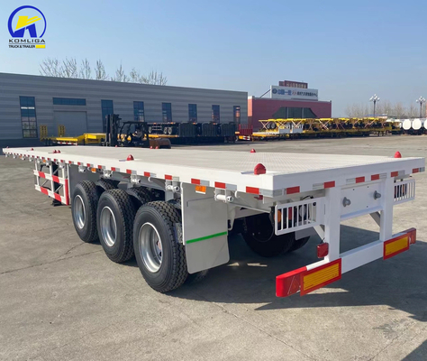16mm Channel Steel Side Beam 3 Axle 4 Axles Heavy Duty Container Flatbed Semi-Trailer Μεταφορέας με πλατύ κρεβάτι