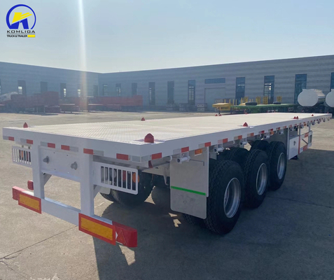 16mm Channel Steel Side Beam 3 Axle 4 Axles Heavy Duty Container Flatbed Semi-Trailer Μεταφορέας με πλατύ κρεβάτι