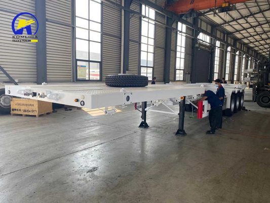 3 Άξονες 48 FT Σκελετό επίπεδης επιφάνειας Ημιπροσάρτημα Κωντέινερ Ημιπροσάρτημα Προσαρμοσμένο αίτημα