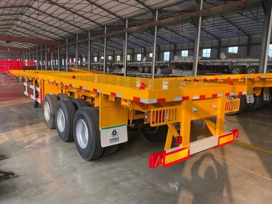 3 άξονες 20FT 40FT Τανζανία Χρησιμοποιούμενο Flatbed Trailer με King Pin Jost 2.0 ή 3.5 ίντσες